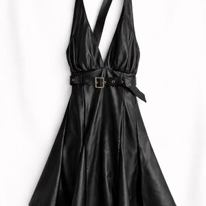 Elegant Black Halter Dress
